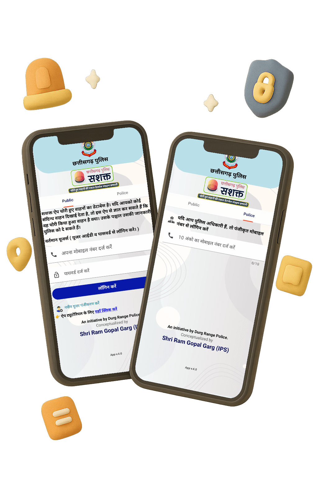 Sashakt mascot with tablet