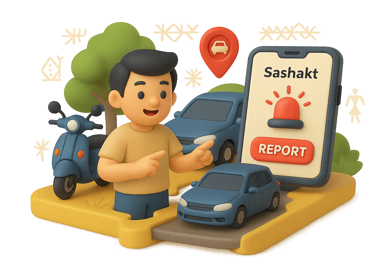 Claymorphic officer on Chhattisgarh map